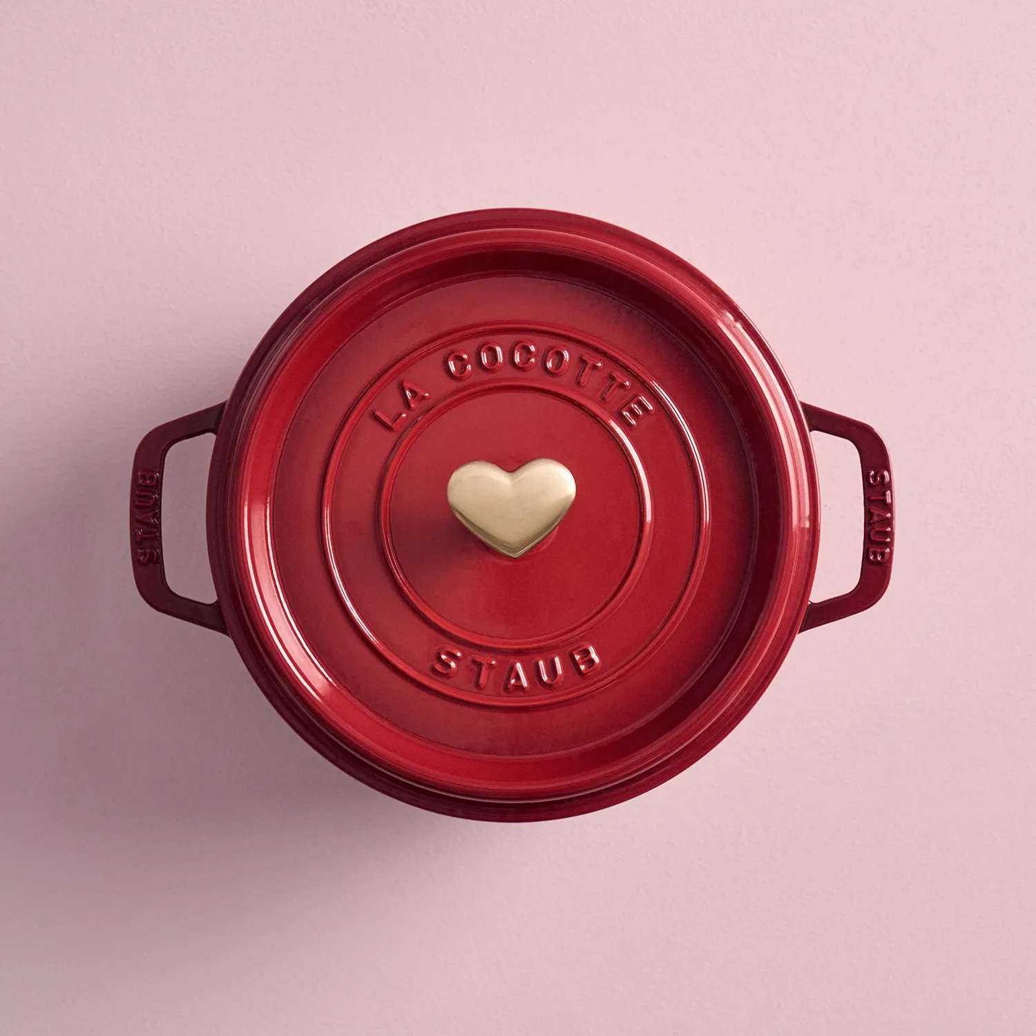 Staub Light Gold Heart Knob
