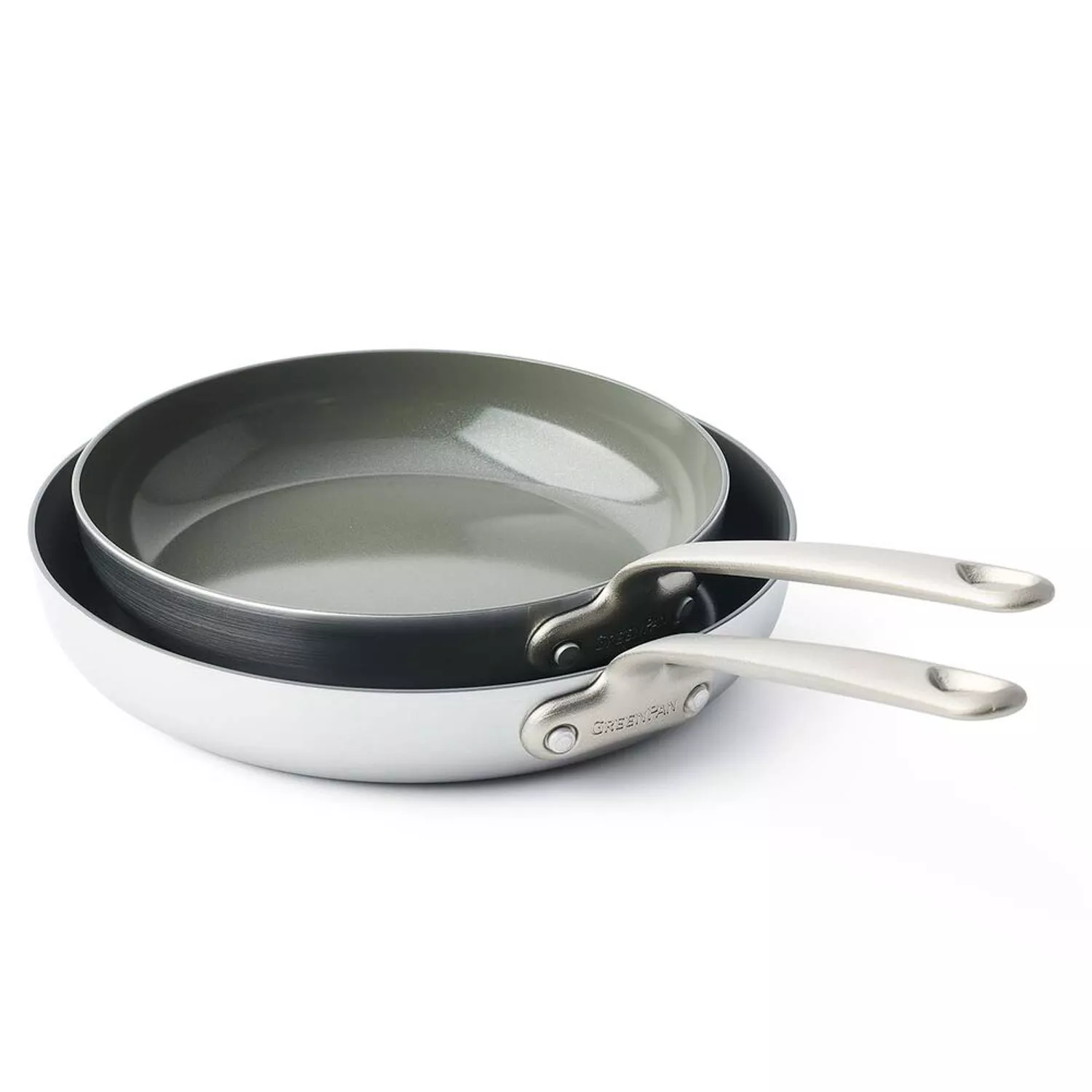 GreenPan Craft Steel Covered Saucepan, 3.3 qt, Silver