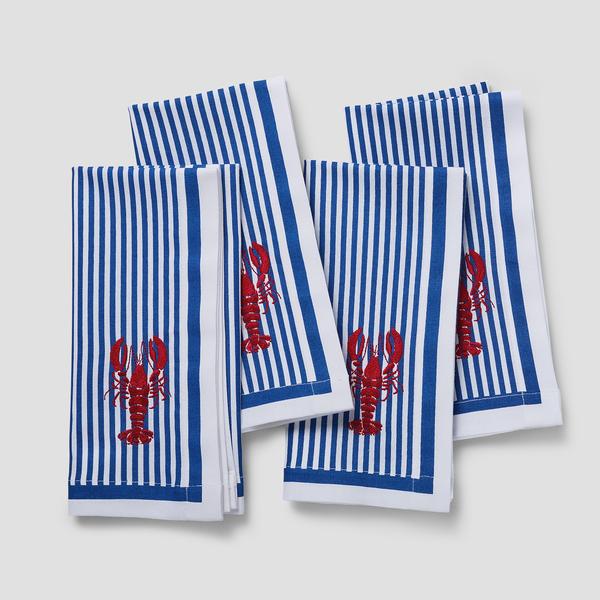 Sur La Table Seaside Embroidered Napkins, Set of 4