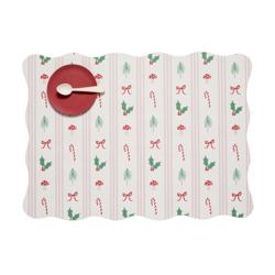 Meri Meri x Chilewich Festive Icon Stripes Scallop Placemat