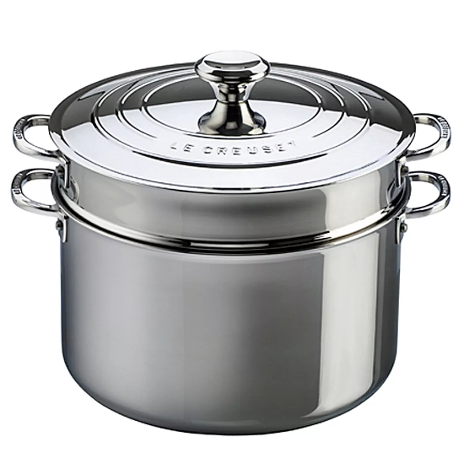 Le Creuset 7 qt Tri-Ply Stainless Steel Stock Pot with Lid - 13 5