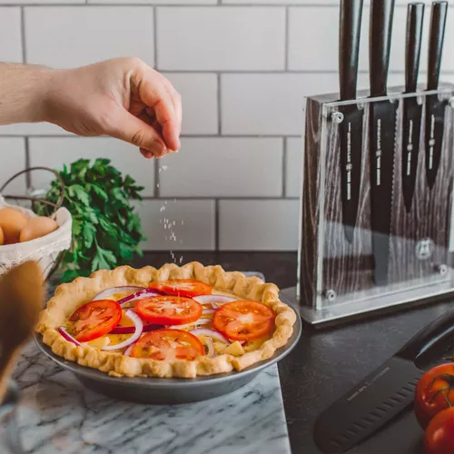 Schmidt Brothers Cutlery Jet Black 7-Piece Knife Block Set