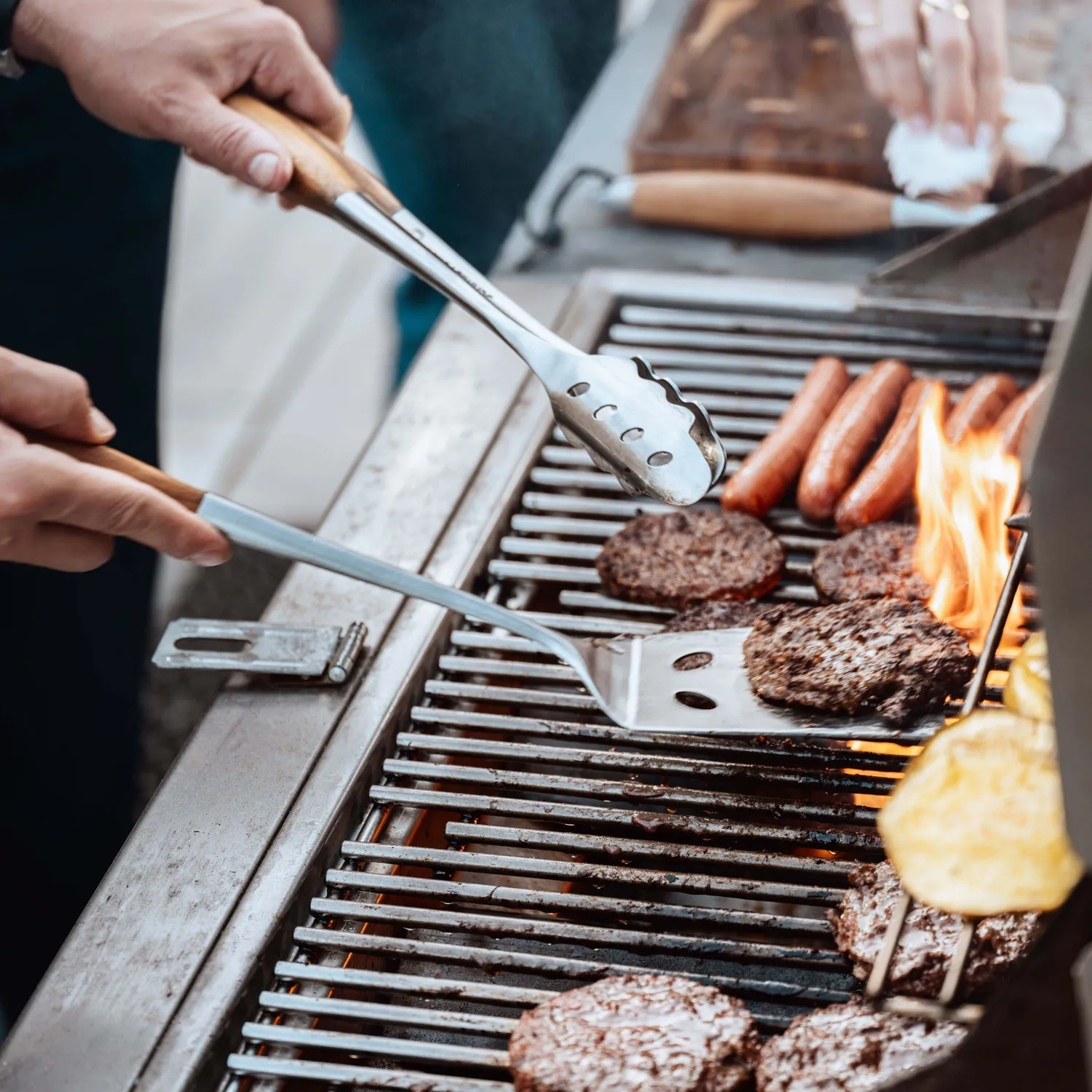 Schmidt Brothers 4-Piece Bonded Teak Grilling Tool Set 