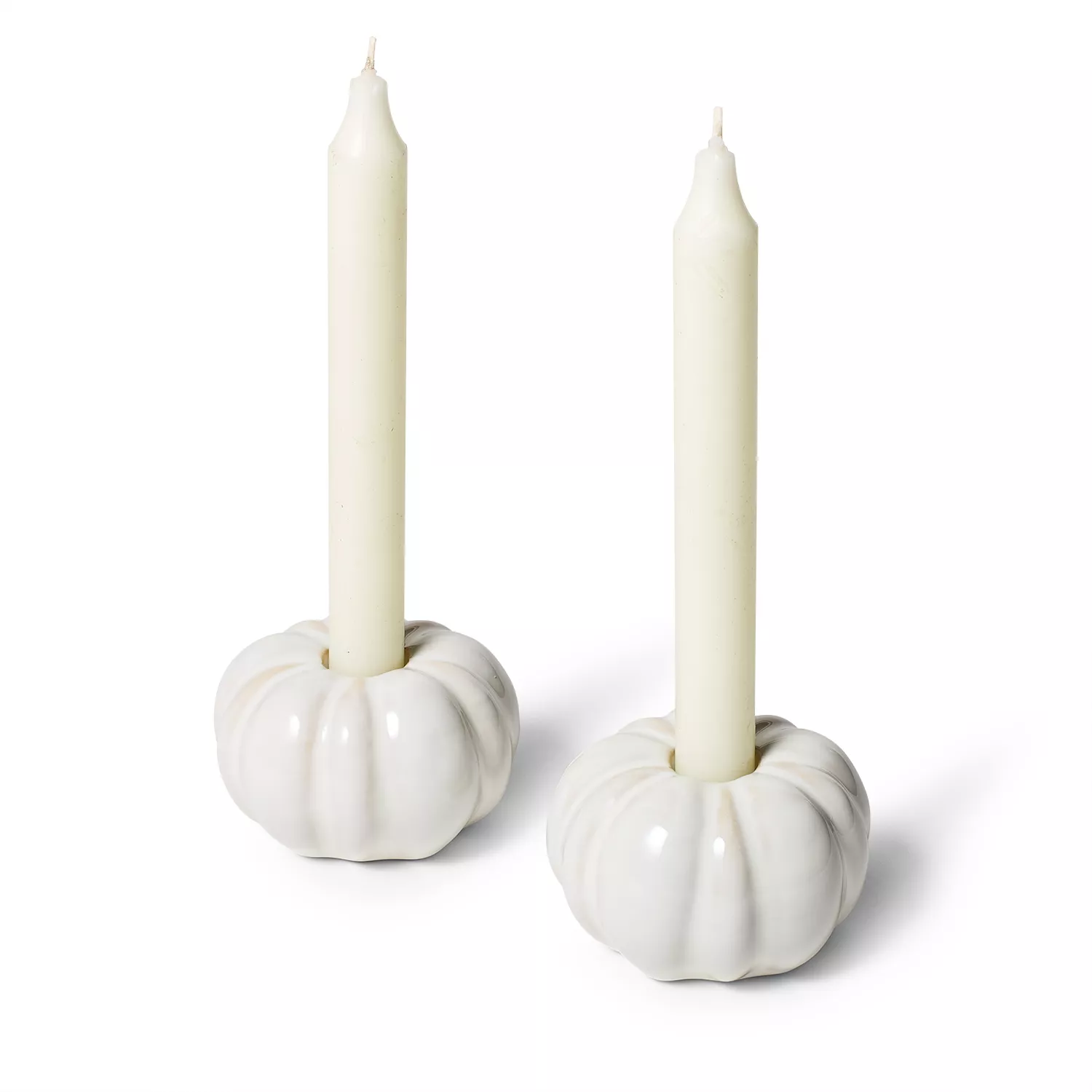 Sur La Table Pumpkin Taper Candle Holders, Set of 2