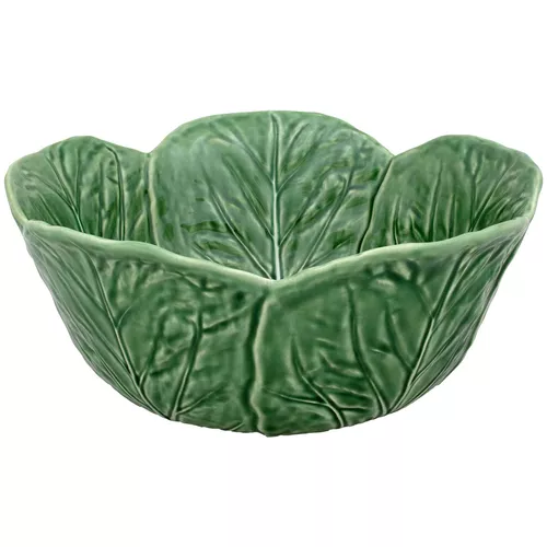 Bordallo Pinheiro Cabbage Tall Salad Bowl, 115 oz.