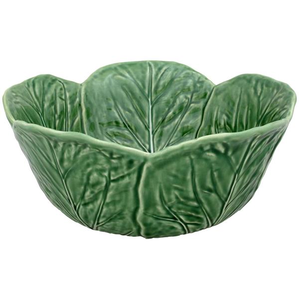 Bordallo Pinheiro Cabbage Tall Salad Bowl, 115 oz.
