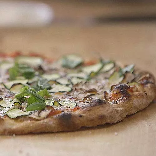 Mushroom and Zucchini Pizza