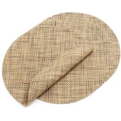 Chilewich Bark Basketweave Round Placemat Oval table: perfect size