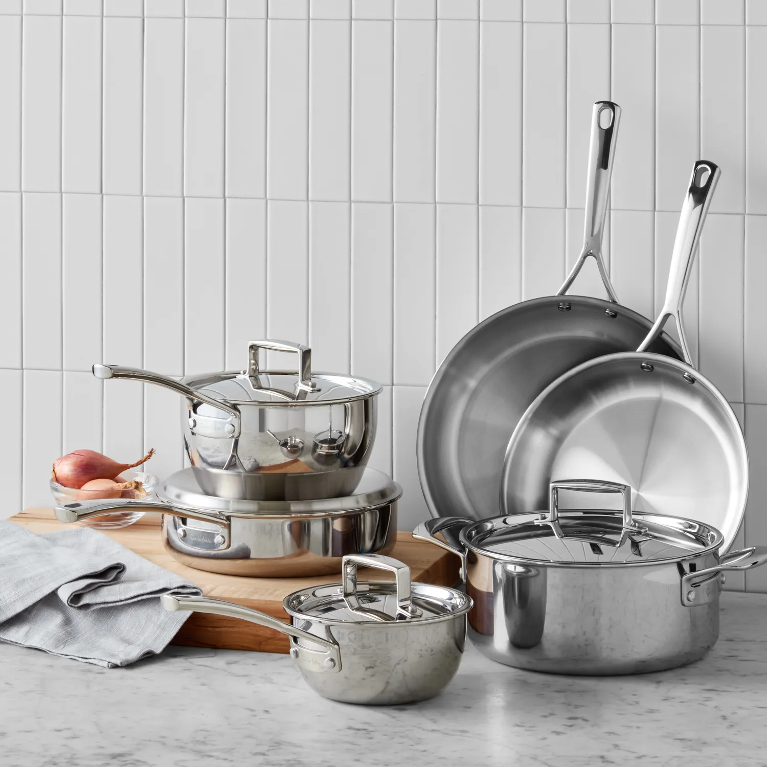 Sur La Table Classic 5-Ply Stainless Steel 10-Piece Cookware Set