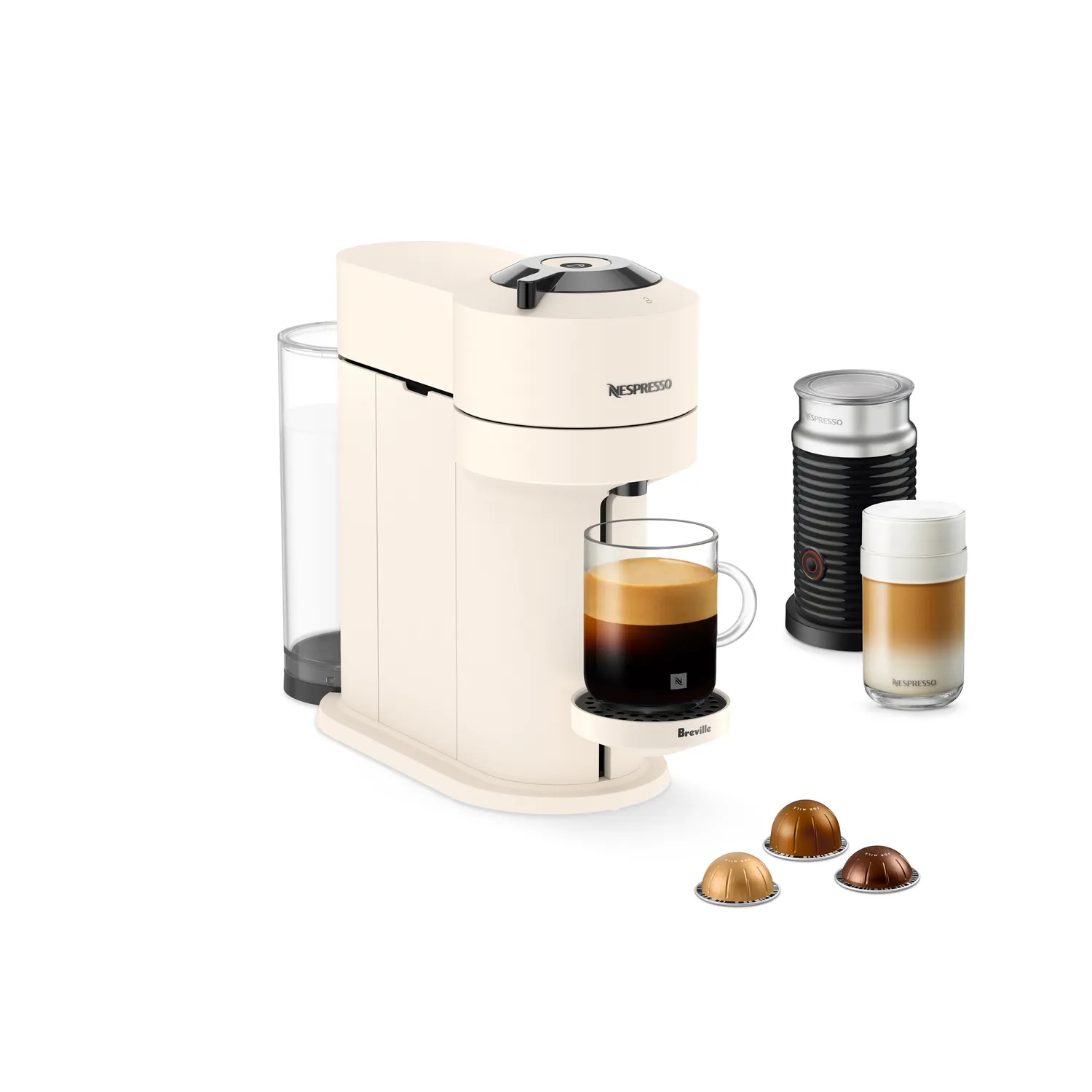 Nespresso Vertuo Next with Aeroccino3 Frother by Breville