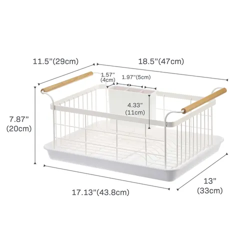 Yamazaki Tosca Steel & Wood Dish Rack