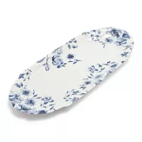 Blue Floral Melamine Rectangular Platter