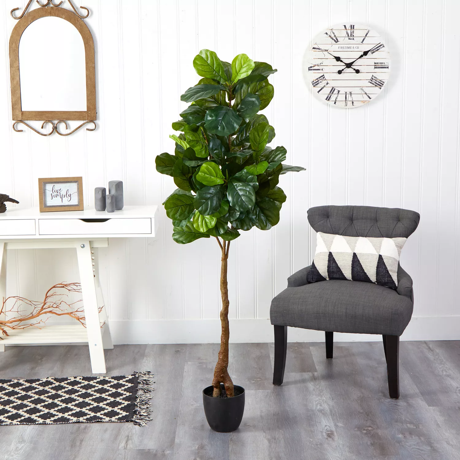 Nearly Natural Real Touch Fiddle Leaf Silk Tree 
