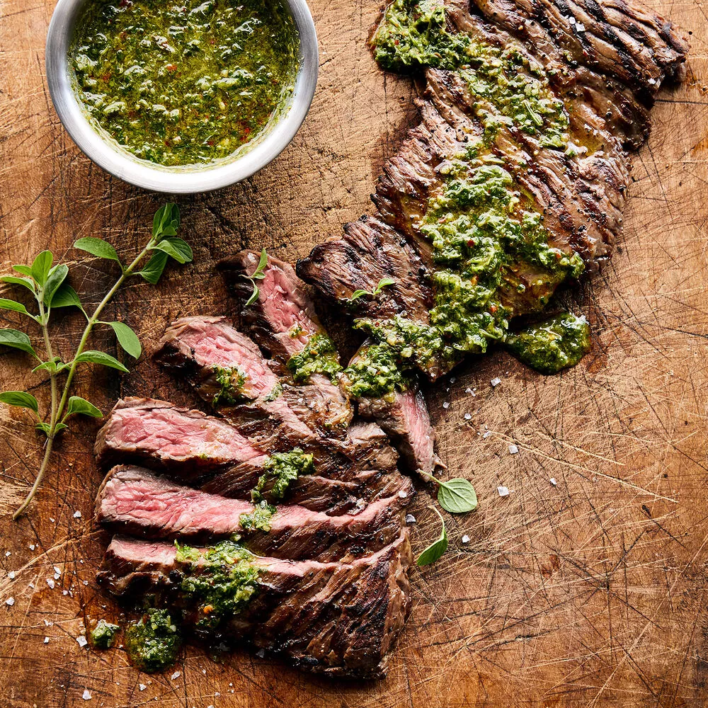 Grilled Flank Steak with Chimichurri Sauce