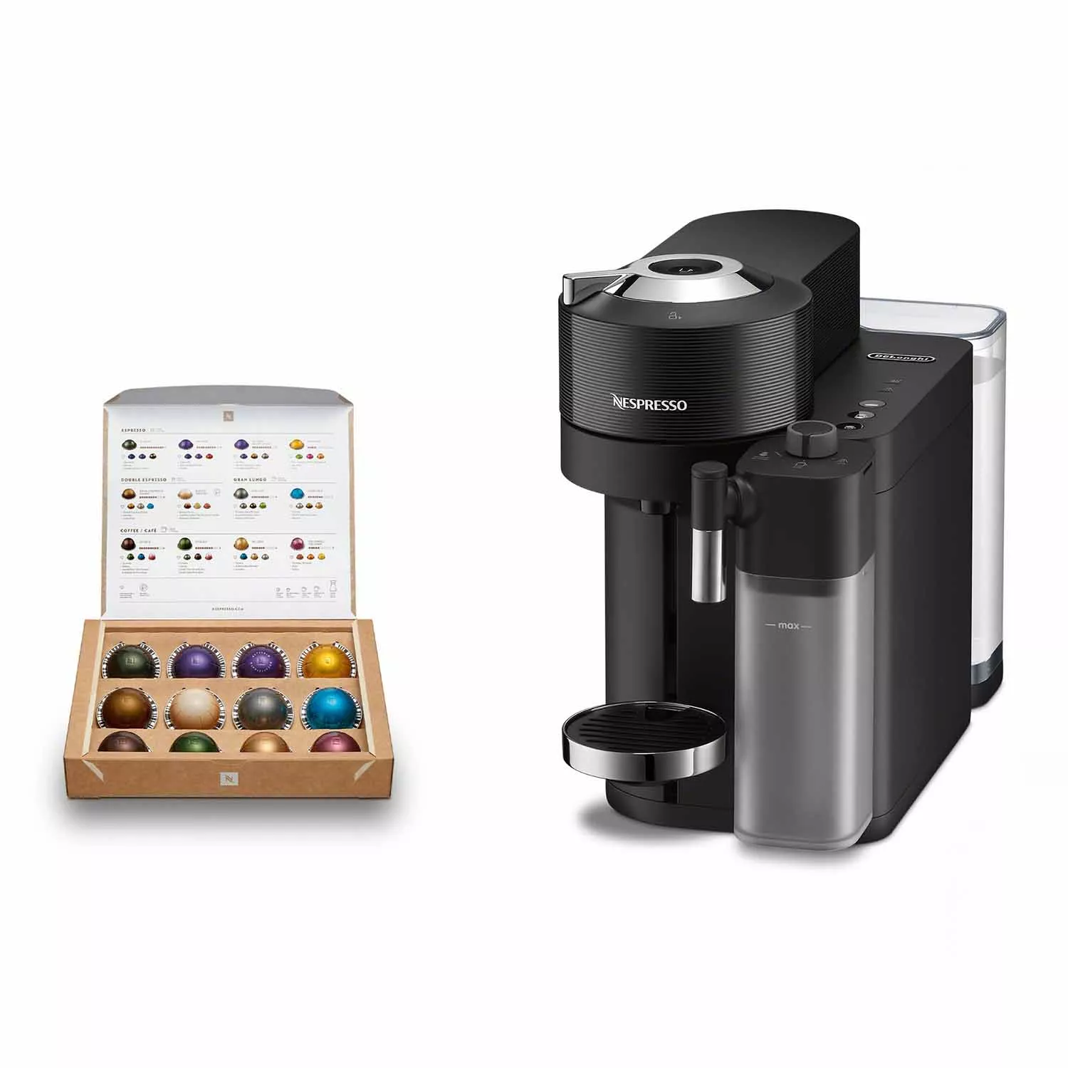 Nespresso Vertuo Coffee and Espresso Machine by De'Longhi, Red Nespresso  Vertuoline Coffee, Assortment, 30 Capsules