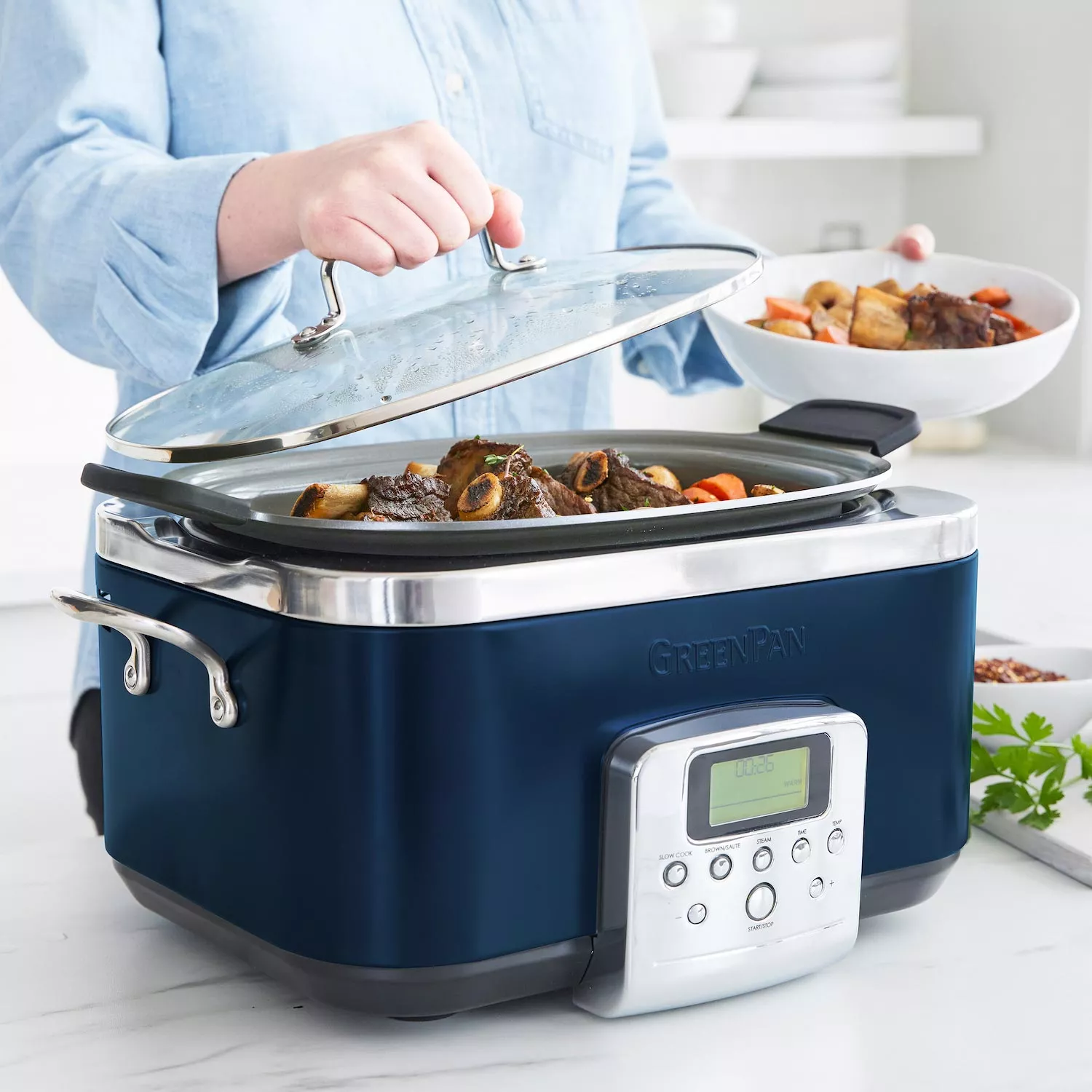 GreenPan Elite Ceramic Nonstick Slow Cooker, 6 Qt.