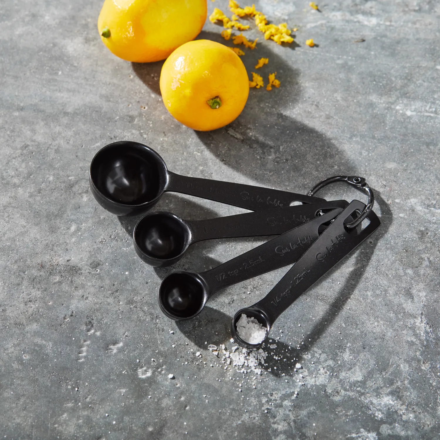 Sur La Table Black Measuring Spoons, Set of 4