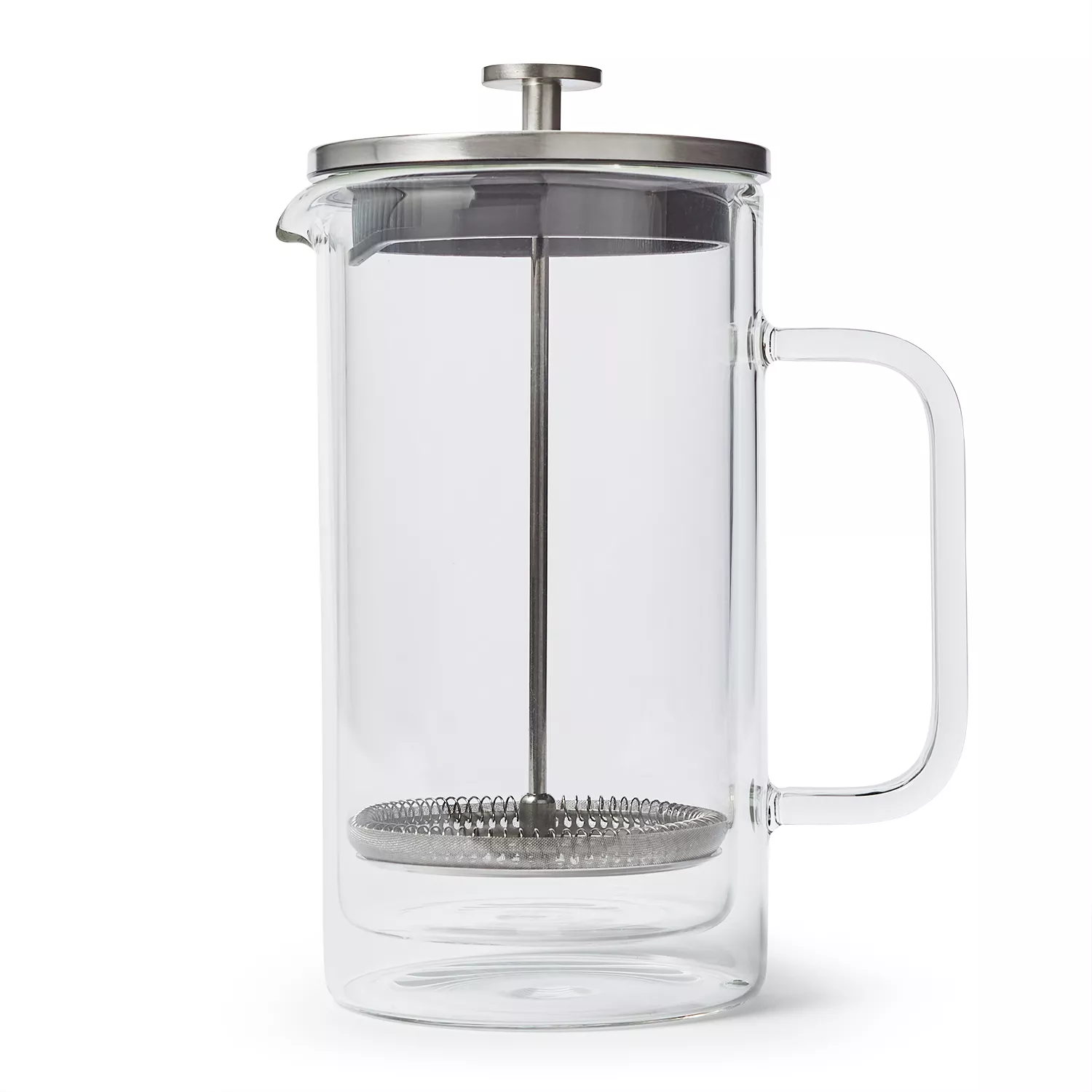 Sur La Table Double-Wall Glass French Press, 8 Cup, Clear