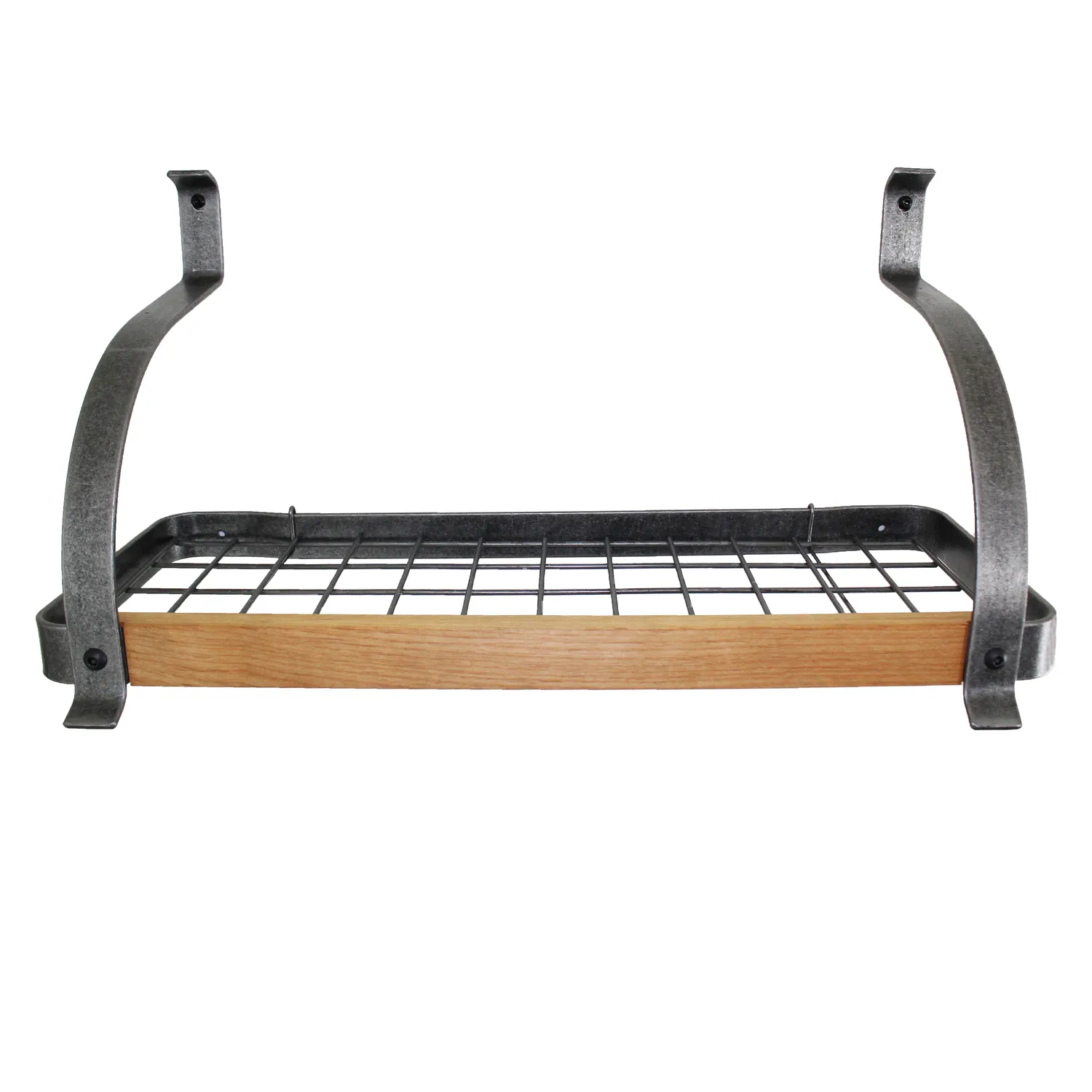 Enclume Decor Alder & Hammered Steel Bookshelf Wall Rack