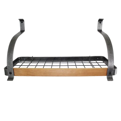 Enclume Decor Alder & Hammered Steel Bookshelf Wall Rack