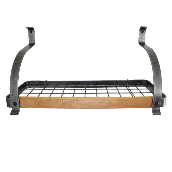 Enclume Decor Alder & Hammered Steel Bookshelf Wall Rack