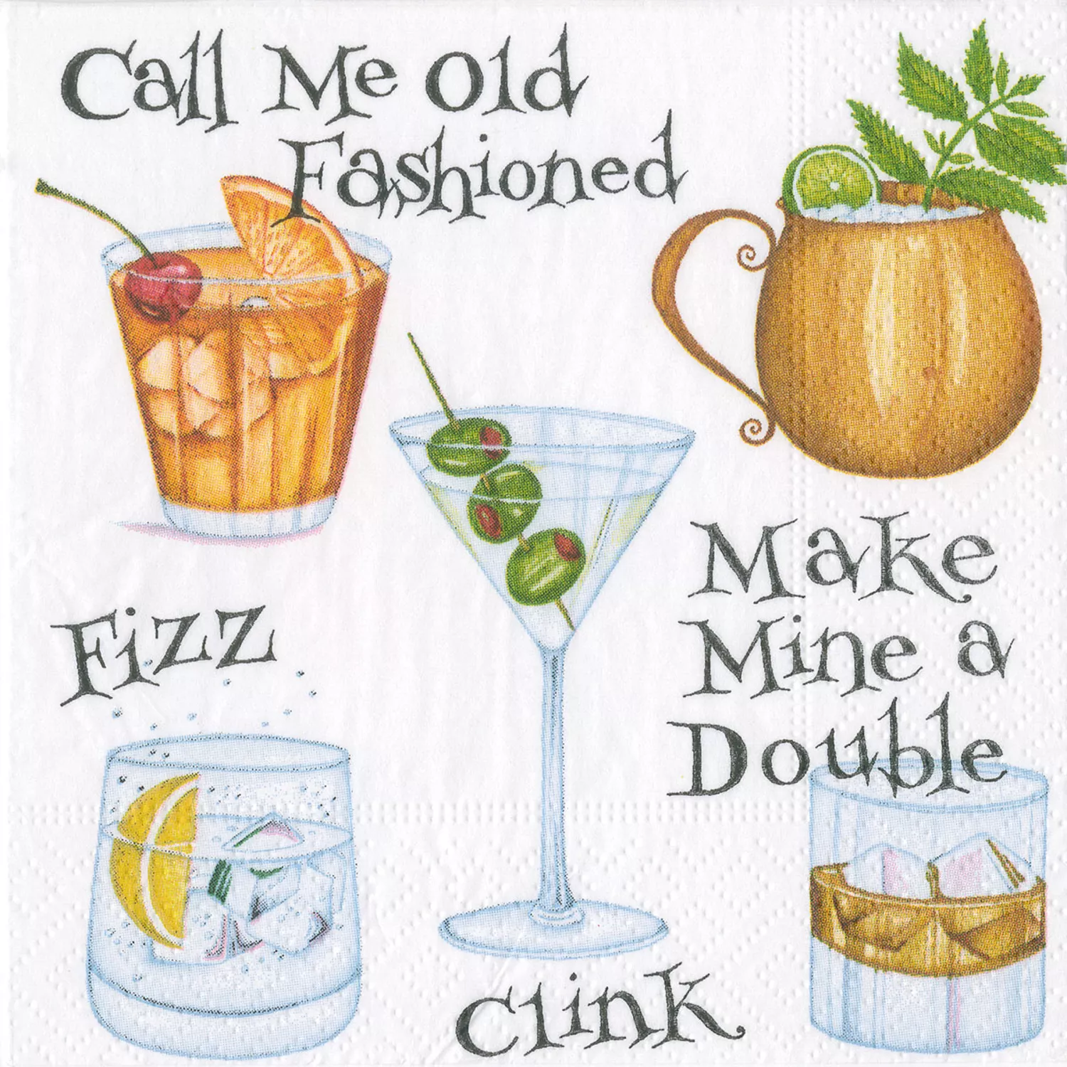 Cheers Martini Santa Personalized Cocktail Napkins – Caspari