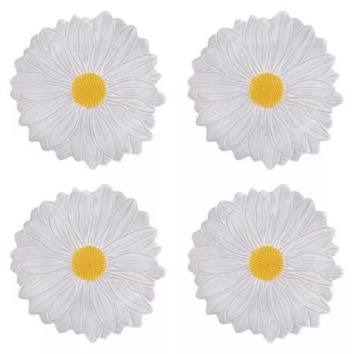 Bordallo Pinheiro Maria Flor Daisy Fruit Plates, Set of 4