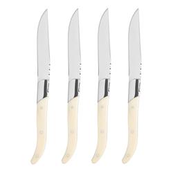 French Home Laguiole Connoisseur Steak Knives with Faux Ivory Handles, Set of 4