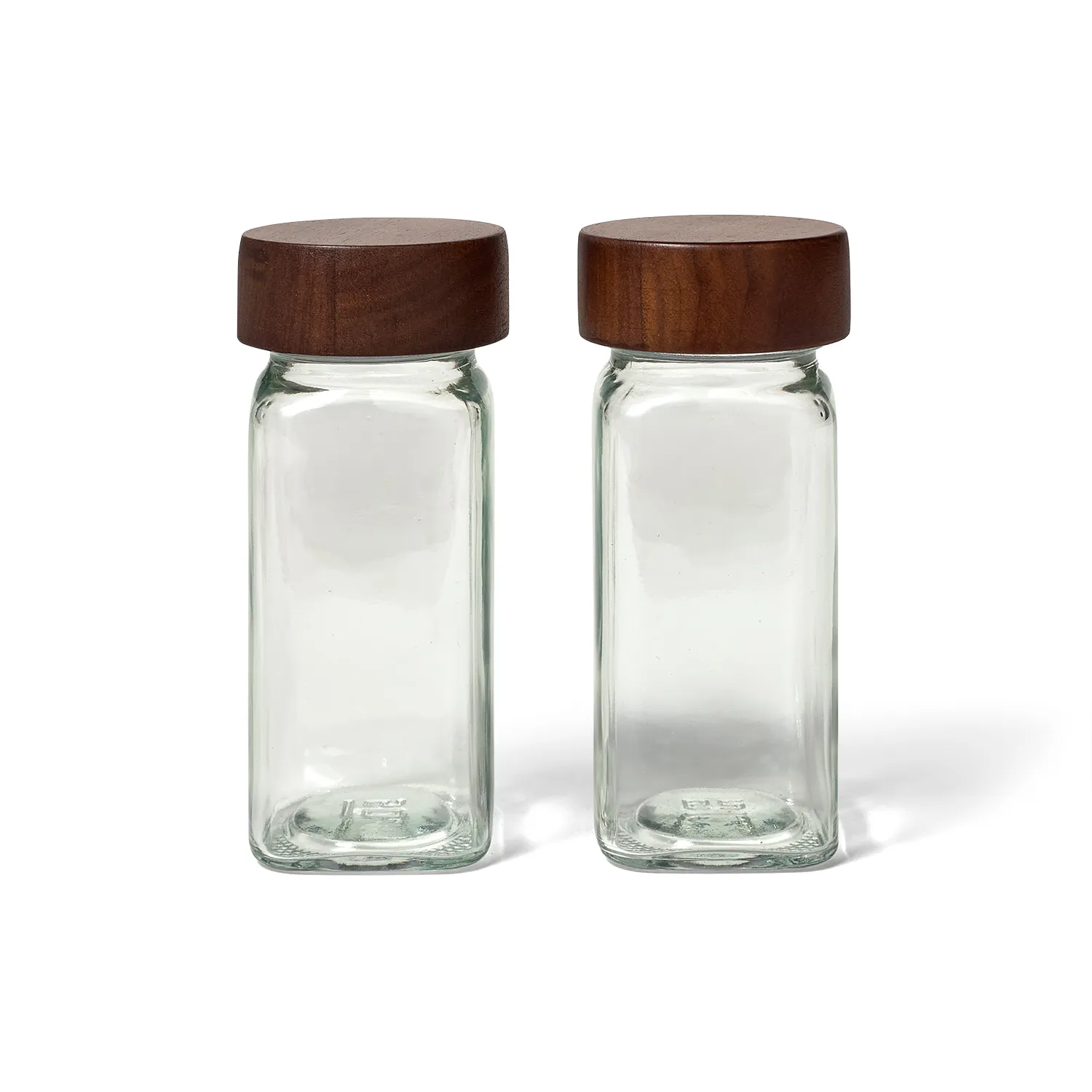 Sur La Table Walnut Spice Jars, Set of 2