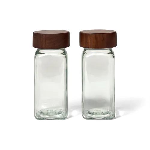 Sur La Table Walnut Spice Jars, Set of 2