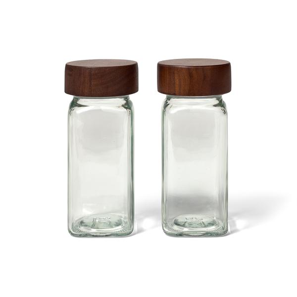 Sur La Table Walnut Spice Jars, Set of 2