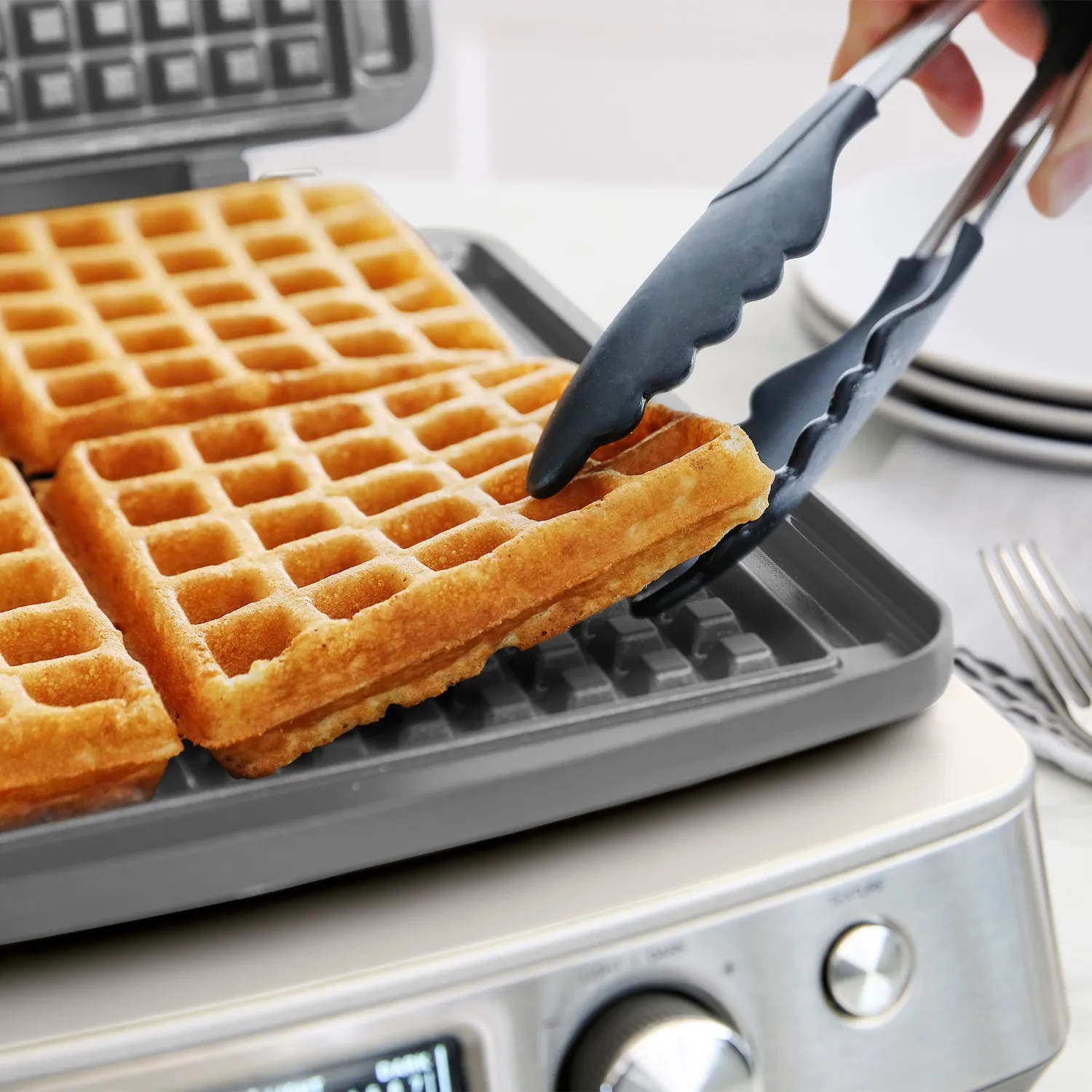 GreenPan 4-Square Waffle Maker with Removable Plates