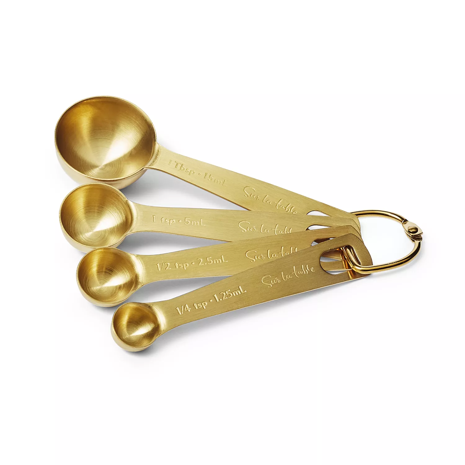 Sur La Table Measuring Spoons, Set of 4, Gold