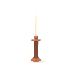 Alcantara-Frederic Large Leather Wrapped Candle Holder