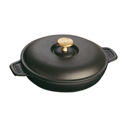 Staub Matte Black Round Covered Baker, 8" This little guy makes for an excellent presentation piece and will expertly bake whatever you put in it