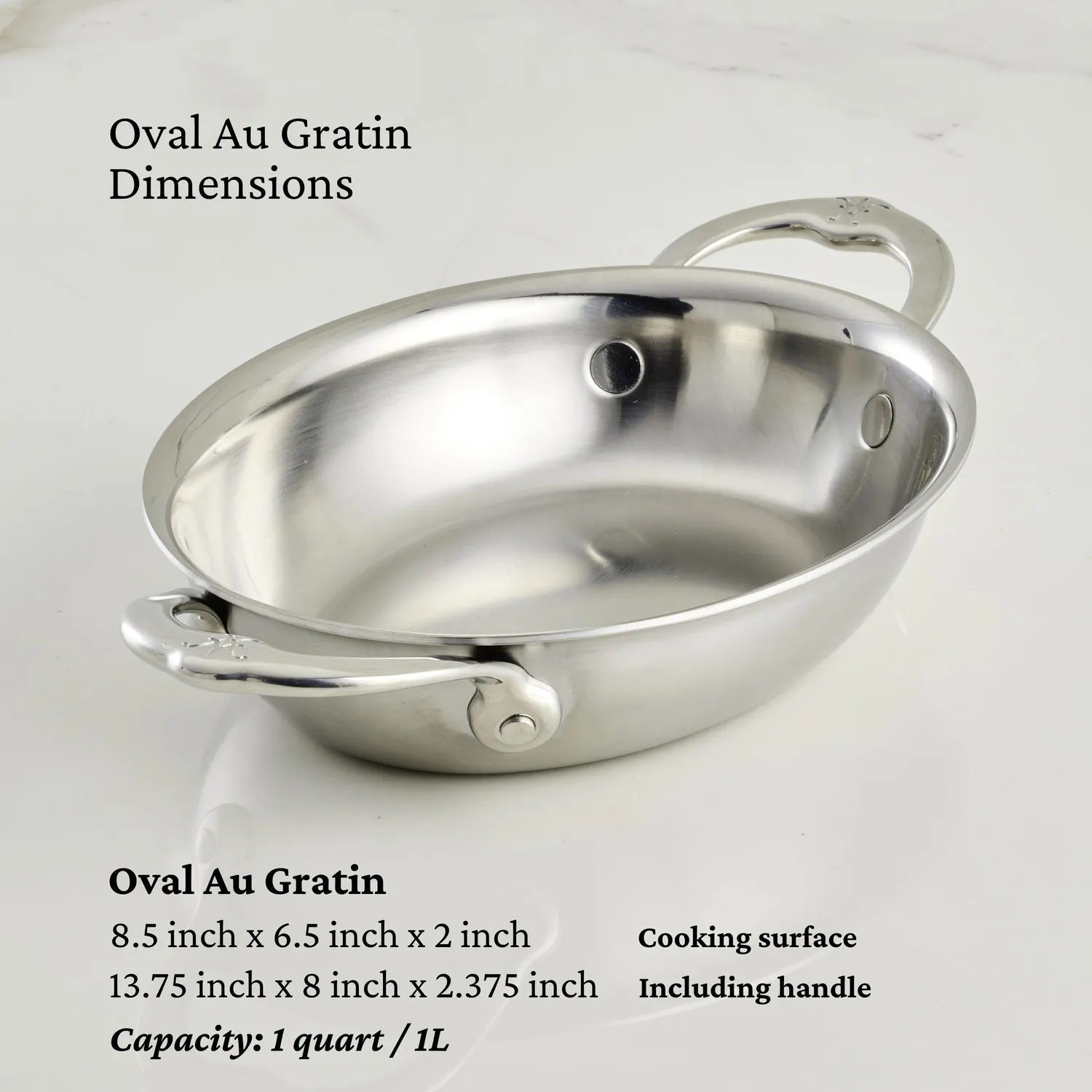 Hestan Provisions Stainless Steel Oval Au Gratin Dish