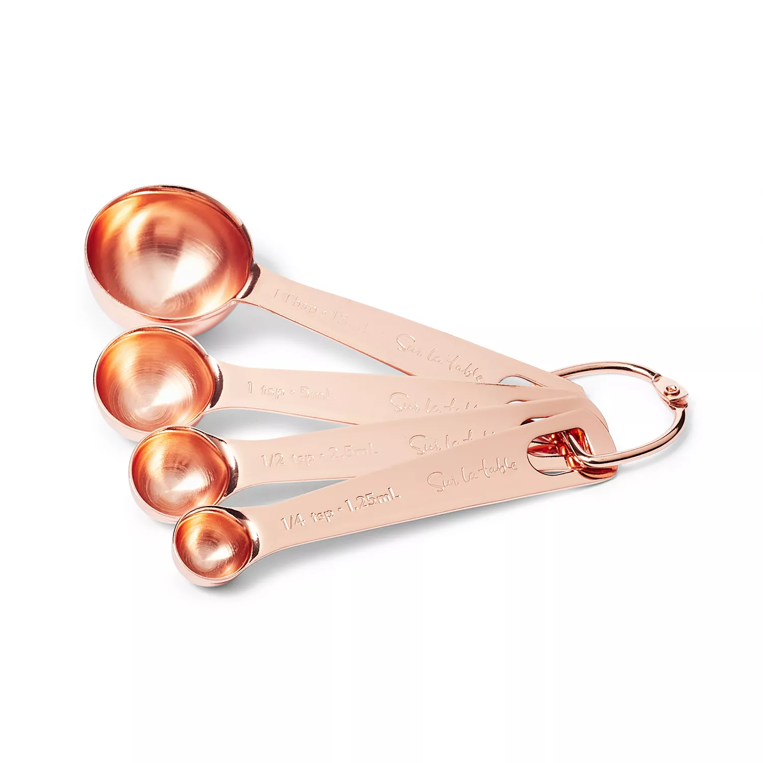 Sur La Table Copper Measuring Spoons, Set of 4