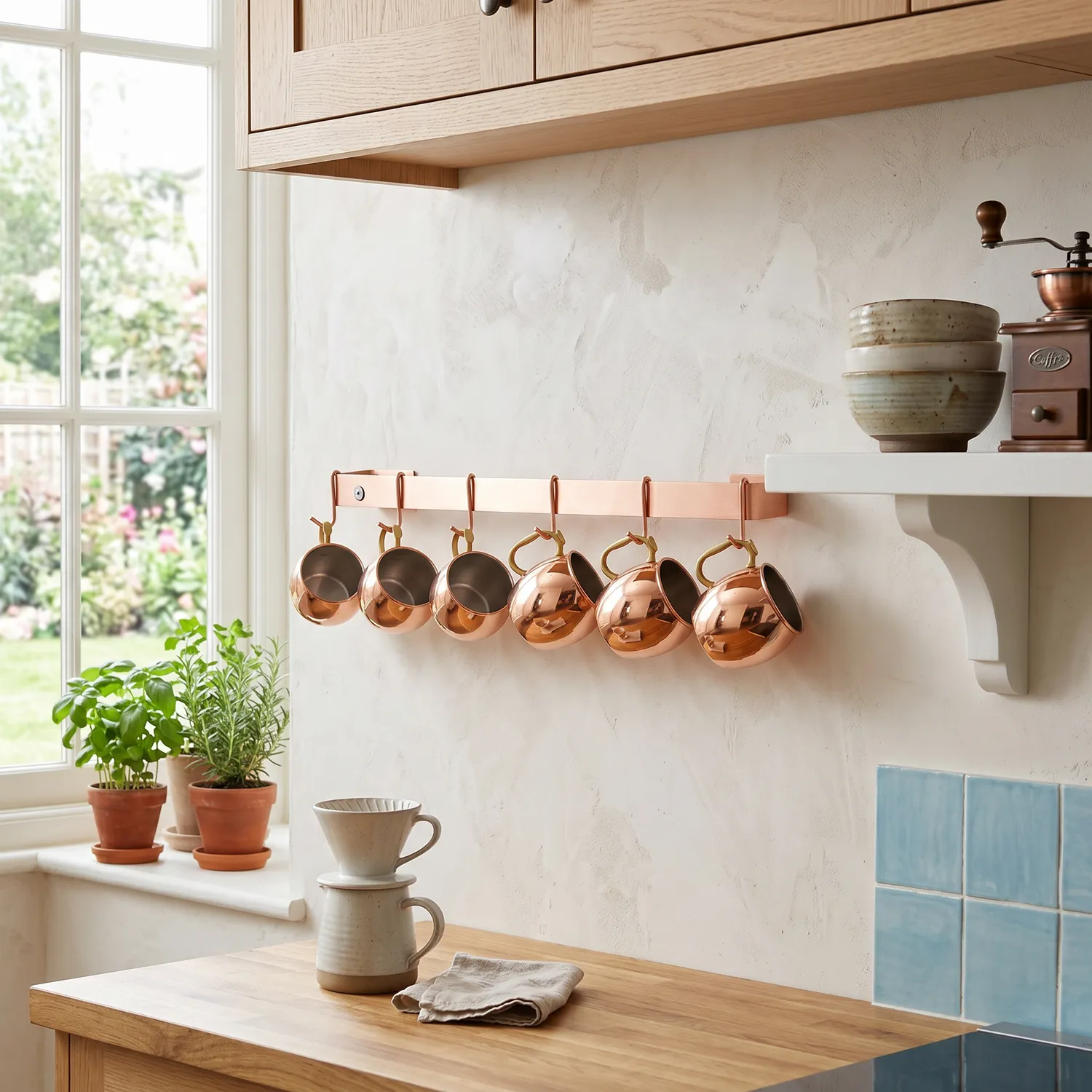 Enclume Classic Brushed Copper Utensil Bar Wall Racks