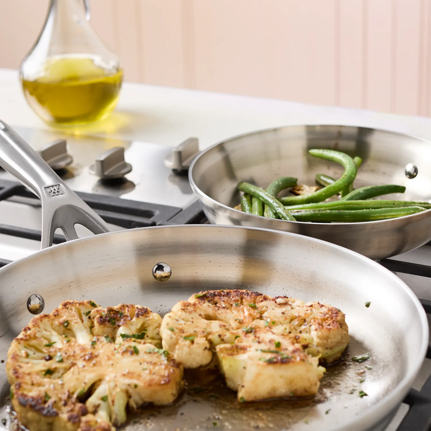 Zwilling Motion Stainless Steel Set of 2 Skillets, 8" & 10"