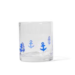 Sur La Table Seaside Anchor Icon Double Old-Fashioned Glass