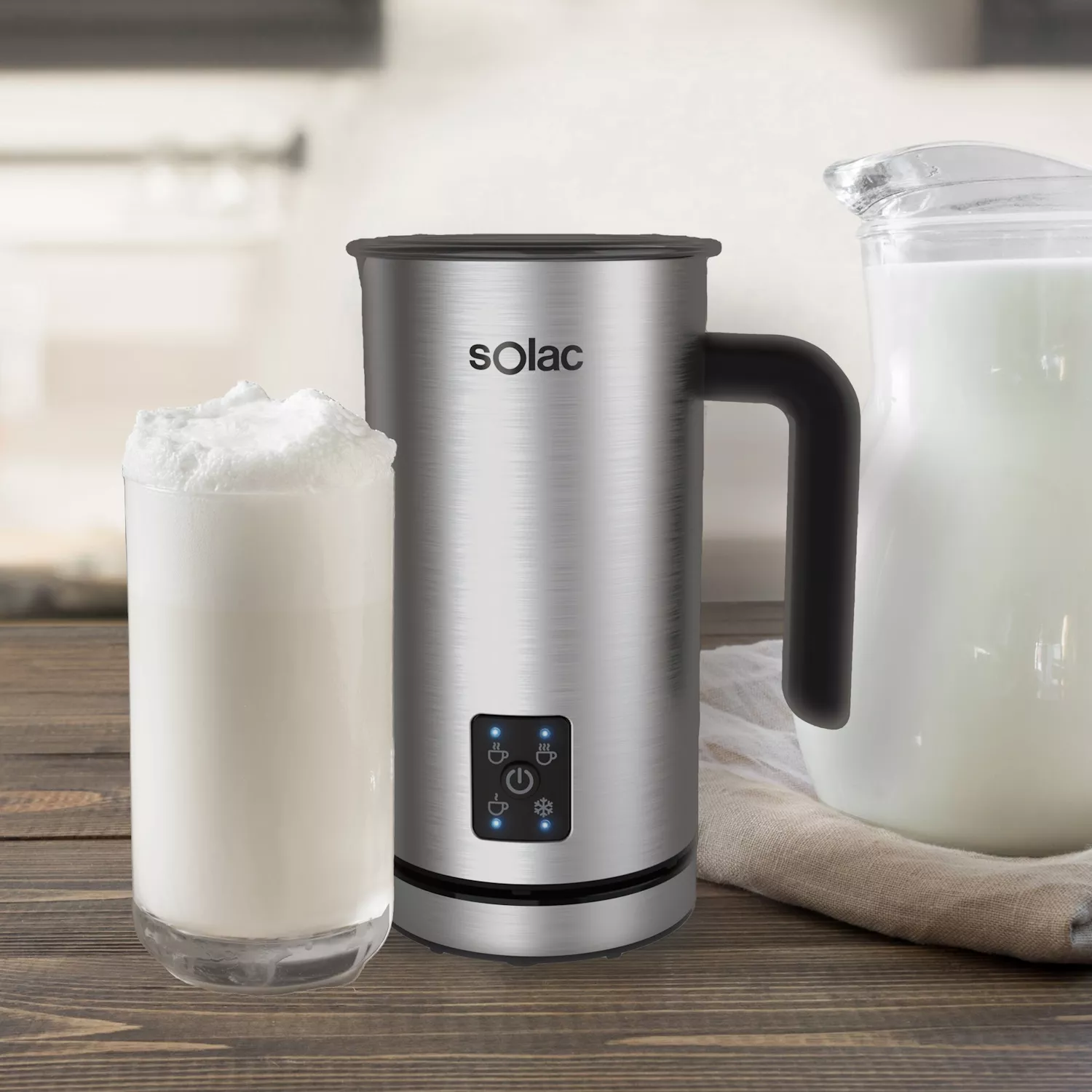 Solac Pro Foam™ Stainless Steel Milk Frother & Hot Chocolate Mixer