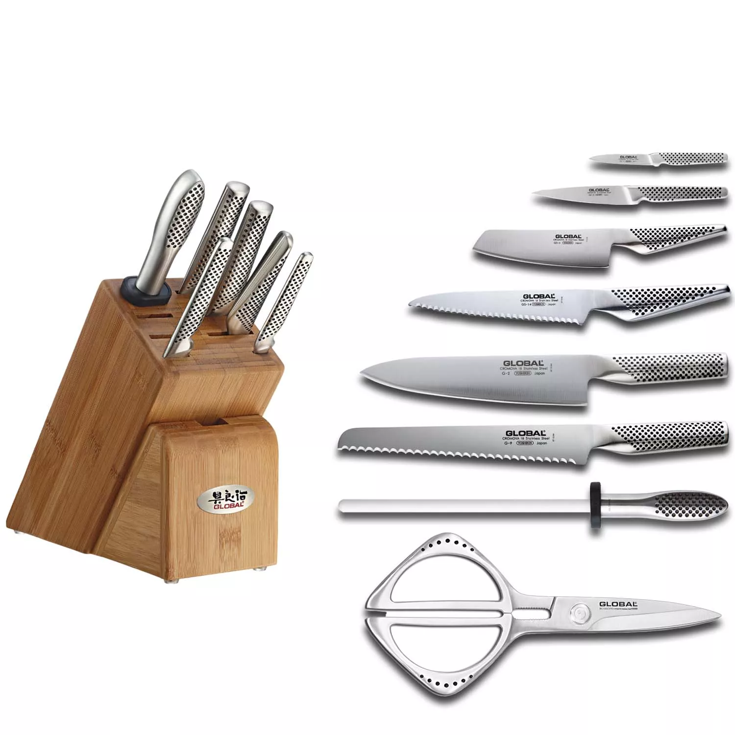 Chef Craft 9 Piece Stainless Steel Knife Block Set