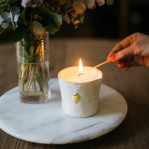 Paddywax Ceramic Lemon Candle