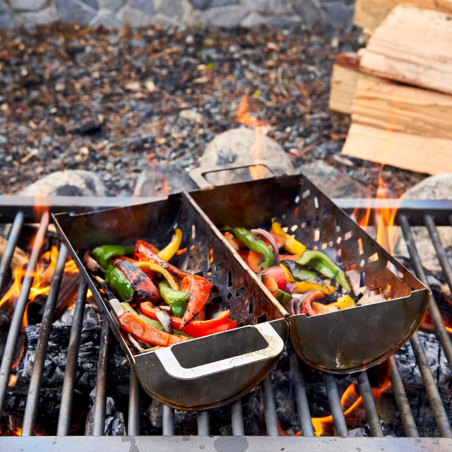 Sur La Table Stainless Steel Rolling Grill Basket