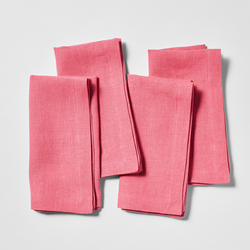Sur La Table Linen Napkins, Set of 4 washed and ironed and ready to use for the upcoming family dinnerNapkins are sizeable and look good with the napkin ring on it