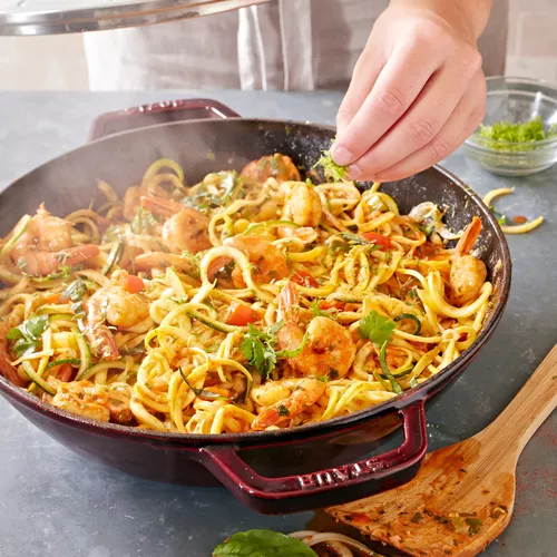 Curry Shrimp with Vegetable Noodles