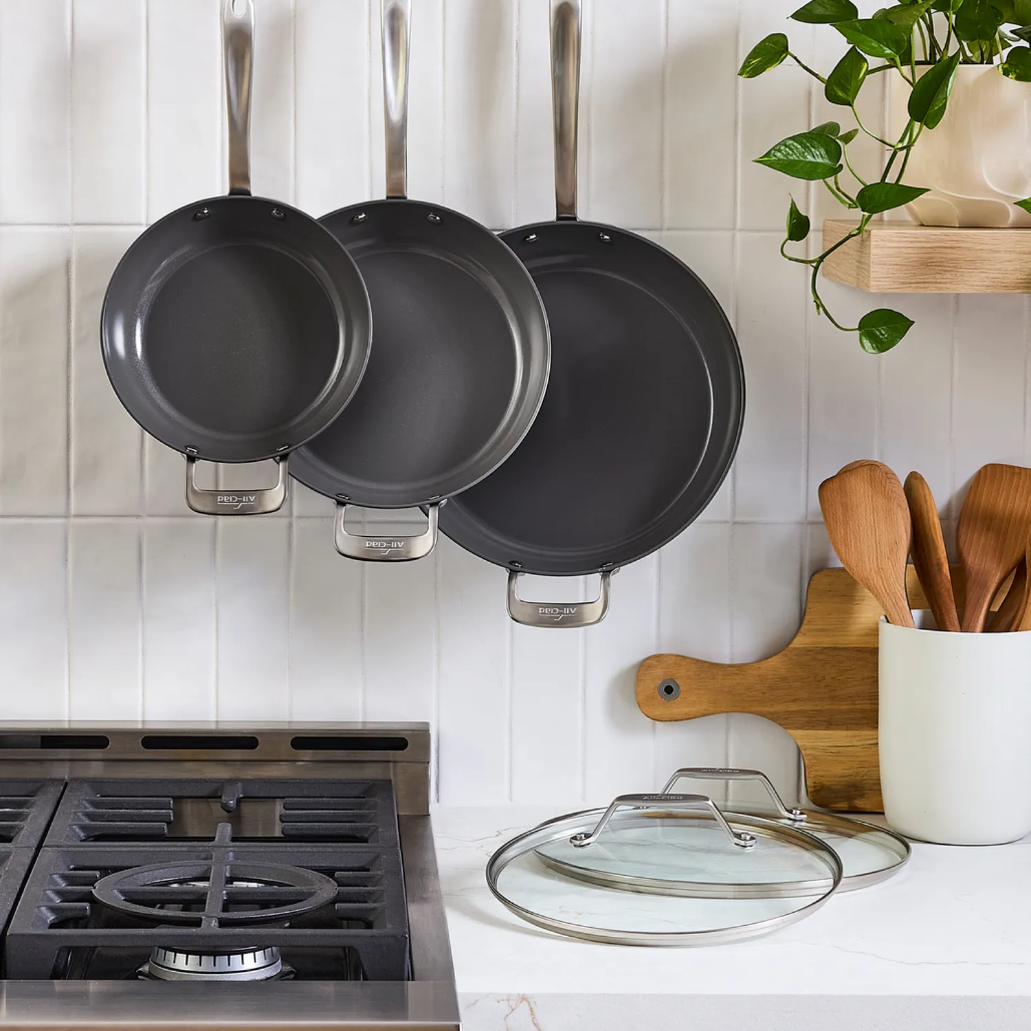 All-Clad HA1 Ceramic Nonstick 5-Piece Skillet Set