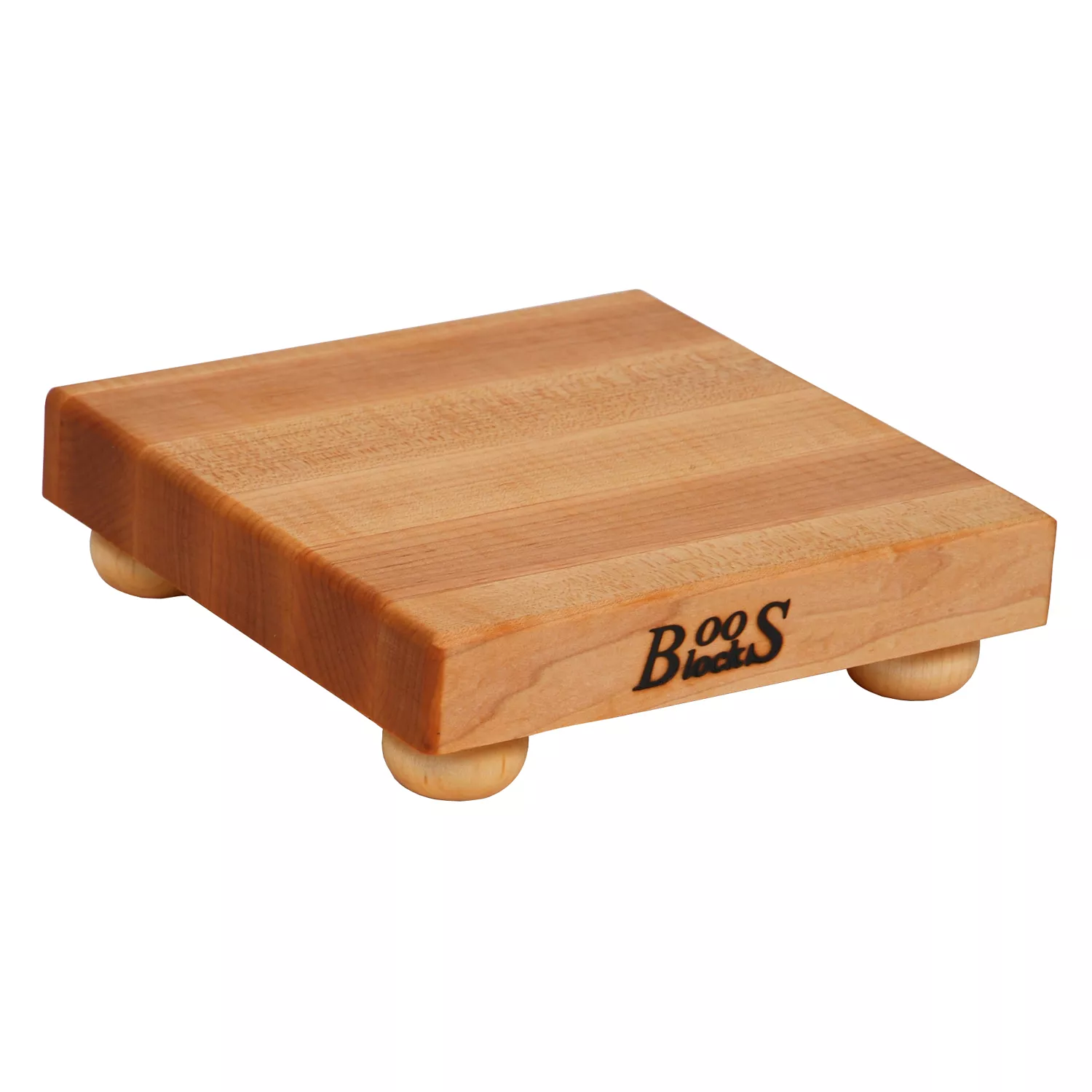 John Boos Maple Edge-Grain Square Serving Boards w/ Feet, 1.5" Thick