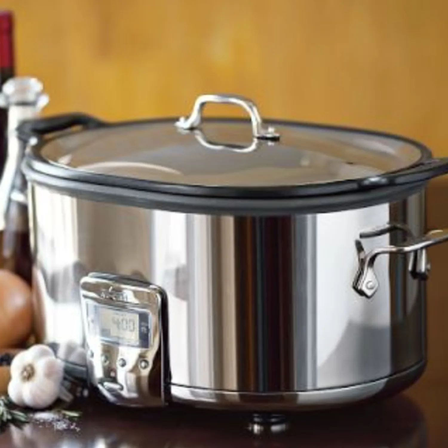 All Clad Stainless Steel Digital Slow Cooker, Nonstick Ceramic Coating, 7 qt.