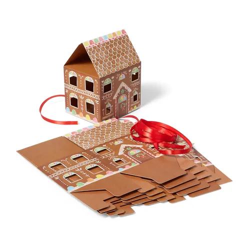 Sur la table Gingerbread House Cookie Gift Boxes, Set of 6